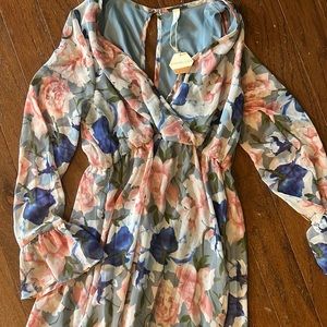 Pink Blush floral maternity maxi, Small, NWT